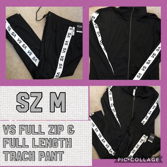 VS BOYFRIEND TRACK PANT FULL ZIP JACKET SZ M - Picture 2 of 14